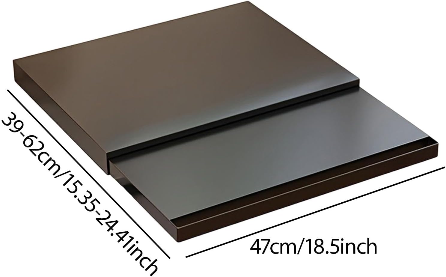 Kitchen Appliance Pull Out Rack Organizer Adjustable Heavy Duty Carbon Steel Multipurpose for Microwave, Oven with 2 Tiers, Black