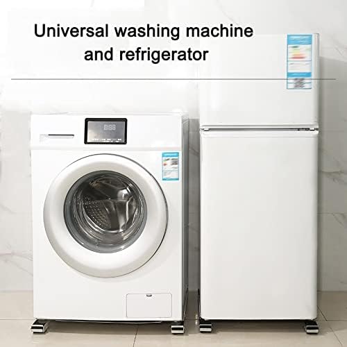 Movable Washing Machine Stand Base with Brake,Telescopic Furniture Dolly Stand with 24 Wheels,Non-Slip,Portable Mobile Rolle Cart for Dryer Fridge Laundry Washer (Color : Silver)