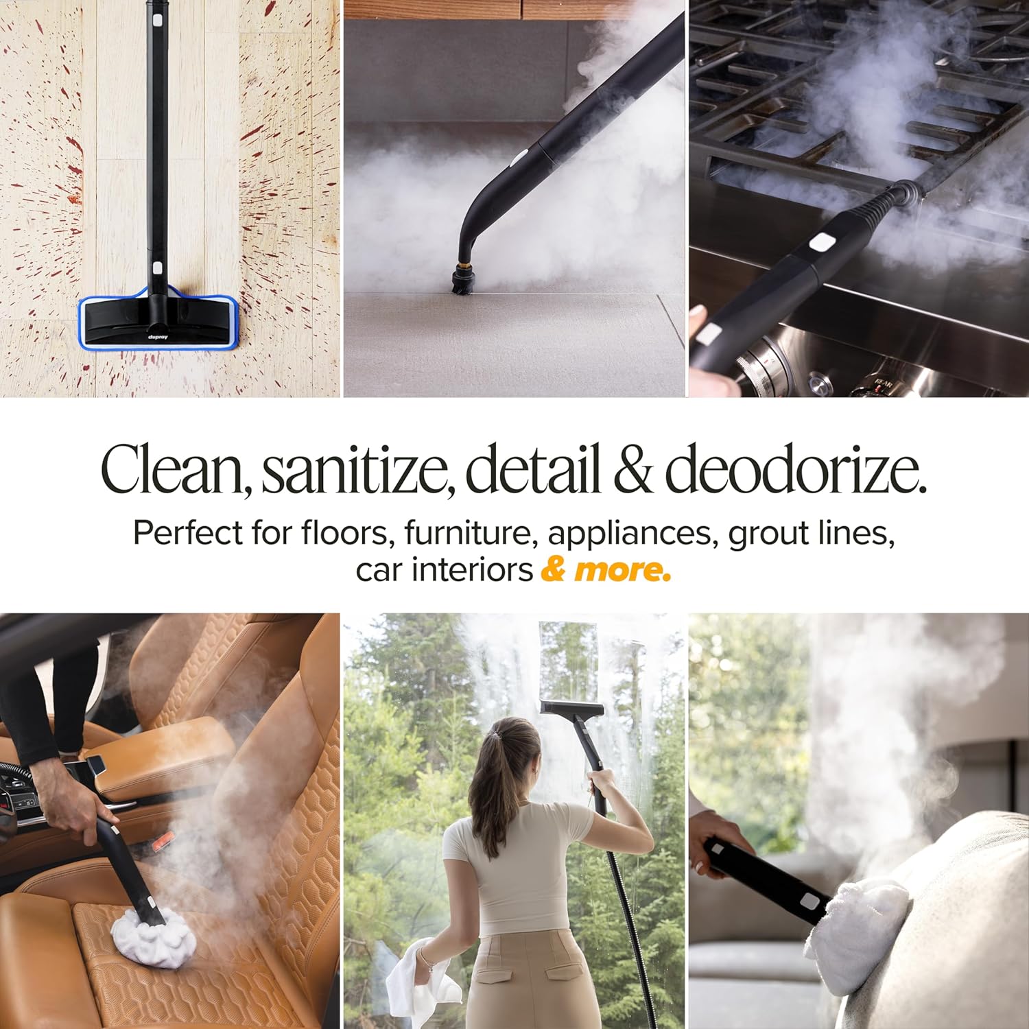 Dupray Neat Plus Steam Cleaner with 17-Piece Accessory Kit. A powerful multi-purpose steamer designed for deep cleaning floors, upholstery, grout, and more. *Kills 99.9% of Bacteria & Viruses