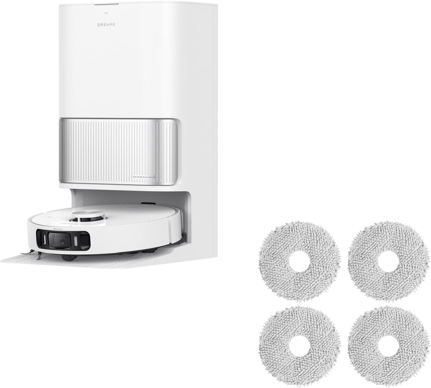 DREAME L40s Ultra AE Robot Vacuum Cleaner (White) and Mop Pads (4pcs)
