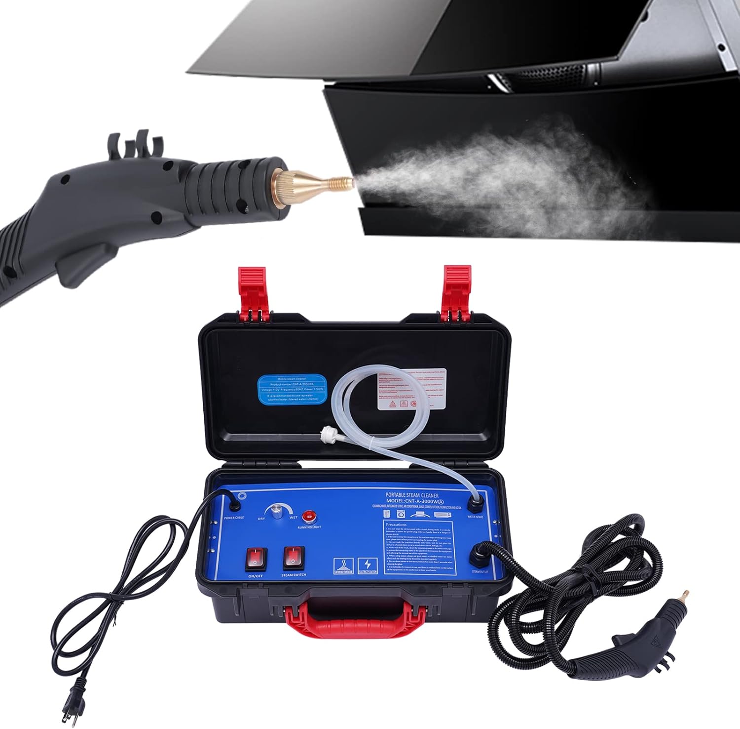 Handheld High Pressure Steam Cleaner，1700W 3-in-1 Steam Cleaner for Home Kitchen Floor Car Auto Patio