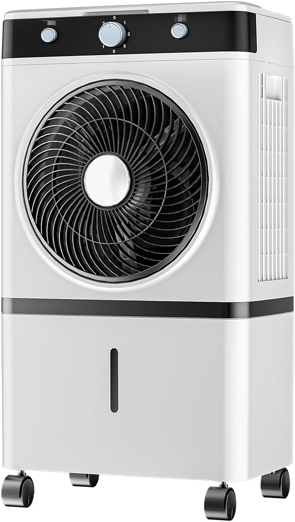 Evaporative Air Cooler,14L Large Water Tank,Three Speed Regulation Portable Air Conditioner,1-12 Hour Timer Function,for Bedrooms, Restaurants, Hotels, Gyms,(Color:Single layer remote control version)