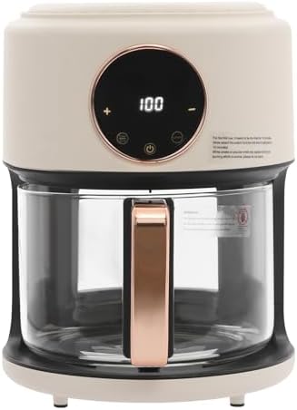 3.8Qt Air Fryer with Viewing Window, 8 Preset Modes, Non-Stick and Dishwasher-Safe Basket, 1200W Kitchen Air Fryer for Grill, Bake, Roast, Fry (White)