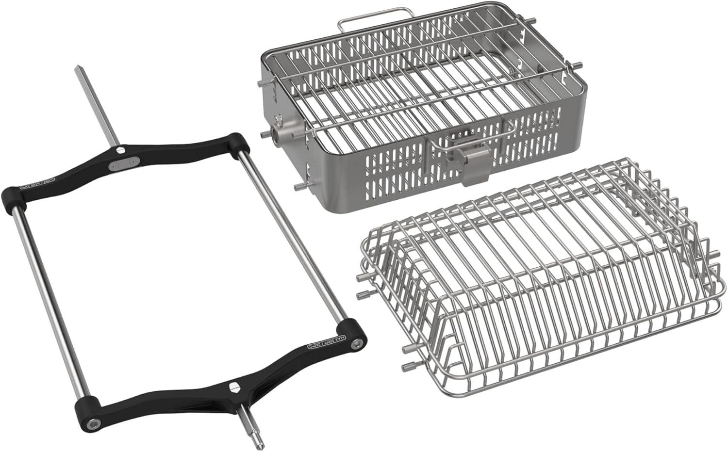 Kamado Joe JoeTisserie Basket Accessory Kit with a Flat Basket, Tumbler Basket and Quick Connect Rod for Classic Joe and Big Joe Grill and Smokers, Model KJ155172022