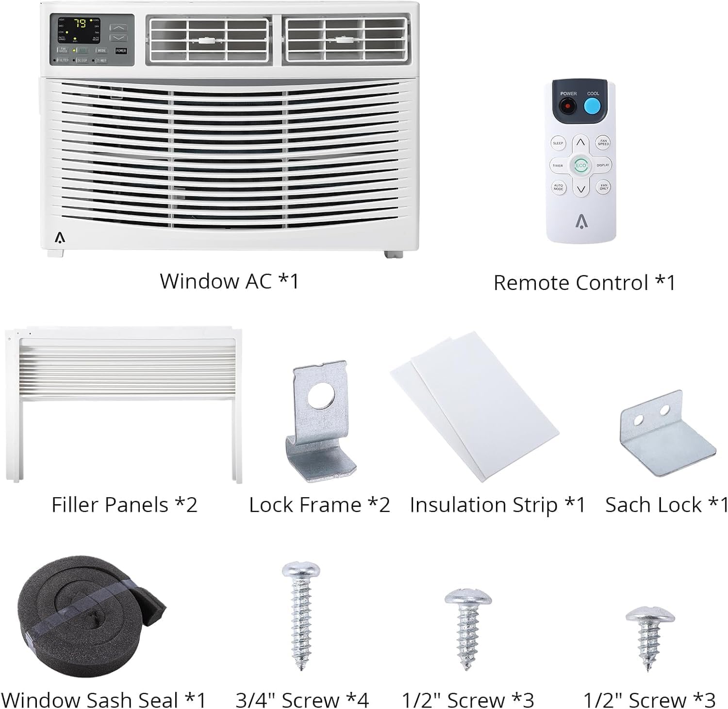 8,000 BTU Window Air Conditioner,AC Window Unit Cool up to 350 Sq. Ft w/Wifi Controls & 4 IN 1 Cooling, Dry, Fan,and Auto Mode, Low Noise,Perfect for Small Bedroom, Living Room, Home,Office