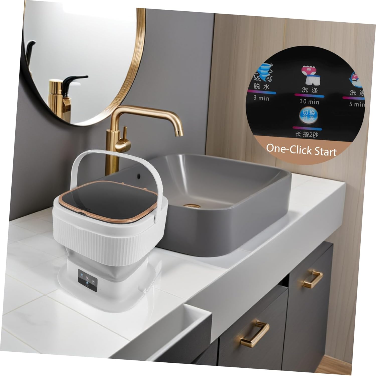 Portable Mini Folding Washing Machine Capacity Quiet Efficient Cleaning for Clothes Underclothes Socks for Apartments and Travel