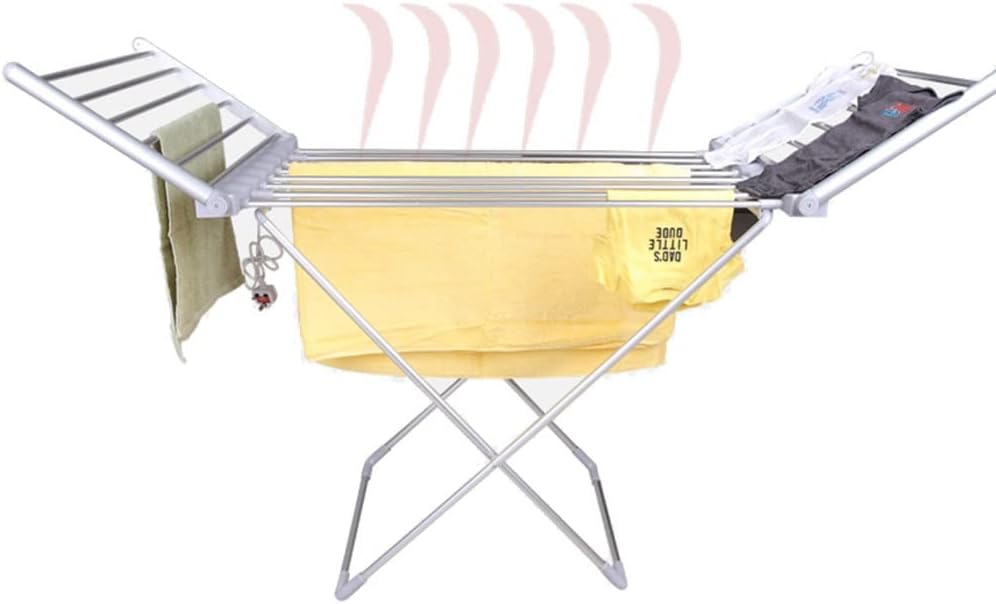 20 Bars Electric Heated Clothes Airer Dryer, Portable Electric Clothes Dryer, Foldable Clothes Drying Rack Machine with Wings, Quick Drying