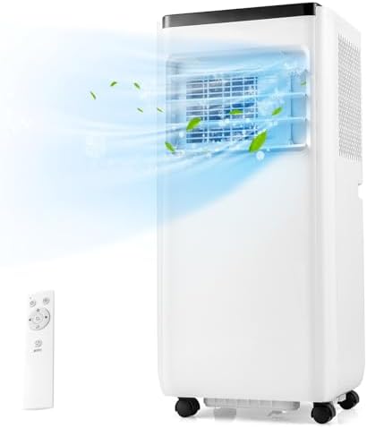 KOTEK Portable Air Conditioners, Cools up to 350 Sq.Ft, 4-in-1 AC Unit for Bedroom with Auto Mode, Dehumidifier, Child Lock & Installation Kit, Room Air Conditioner Portable for Home Office (10000BTU)