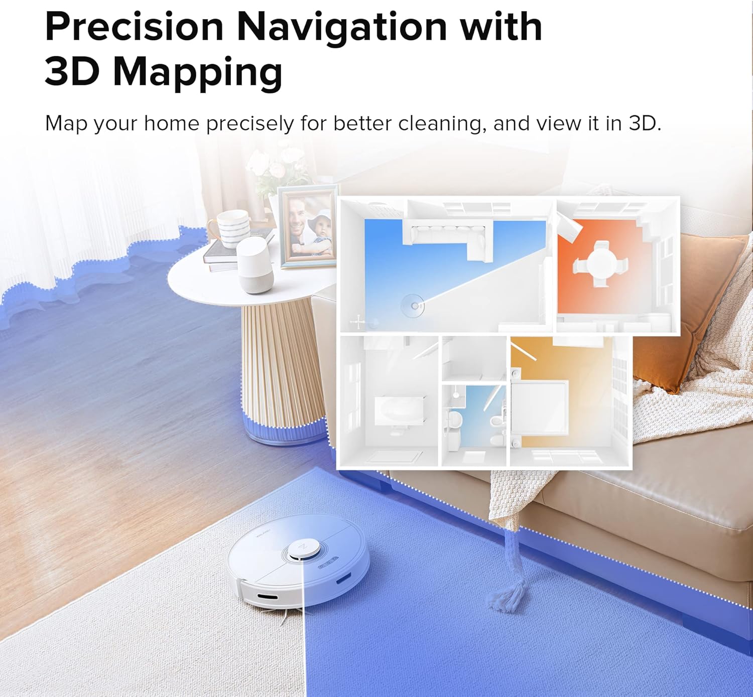 roborock Q7 Max Robot Vacuum with Microfiber Mop Cloth(2 Pcs) Bundle, 4200 Pa Strong Suction, LiDAR Navigation, APP-Controlled Mopping, 180min Runtime, Works with Alexa, Perfect for Pet Hair (White)