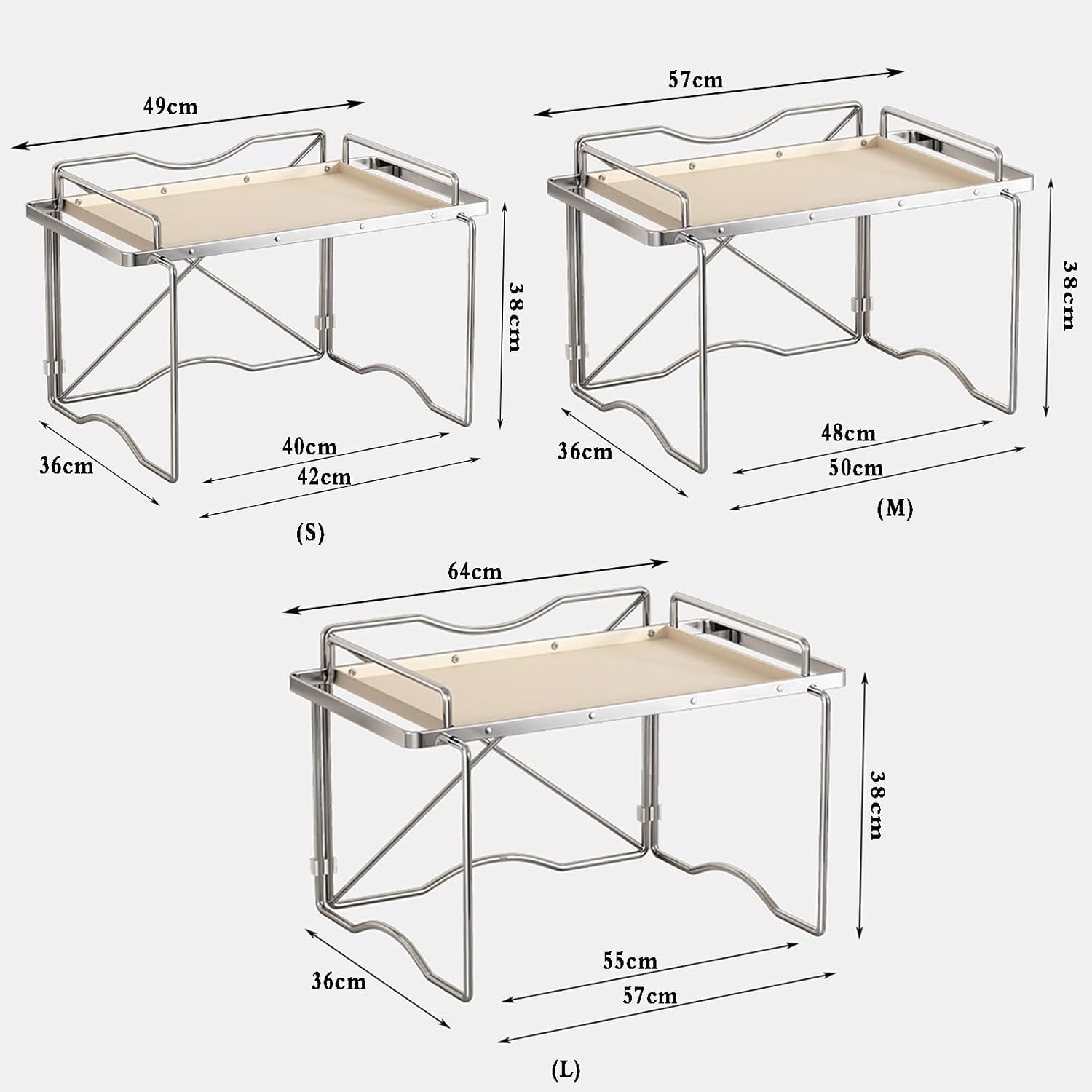 counter shelf,microwave rack, microwave stand,2 Tiers Microwave Oven Rack, Kitchen Unit Storage, Baker Shelf for Tabletop Countertop, Home Office Desktop Shelf Free Standing Metal Frame ( Color : M ,