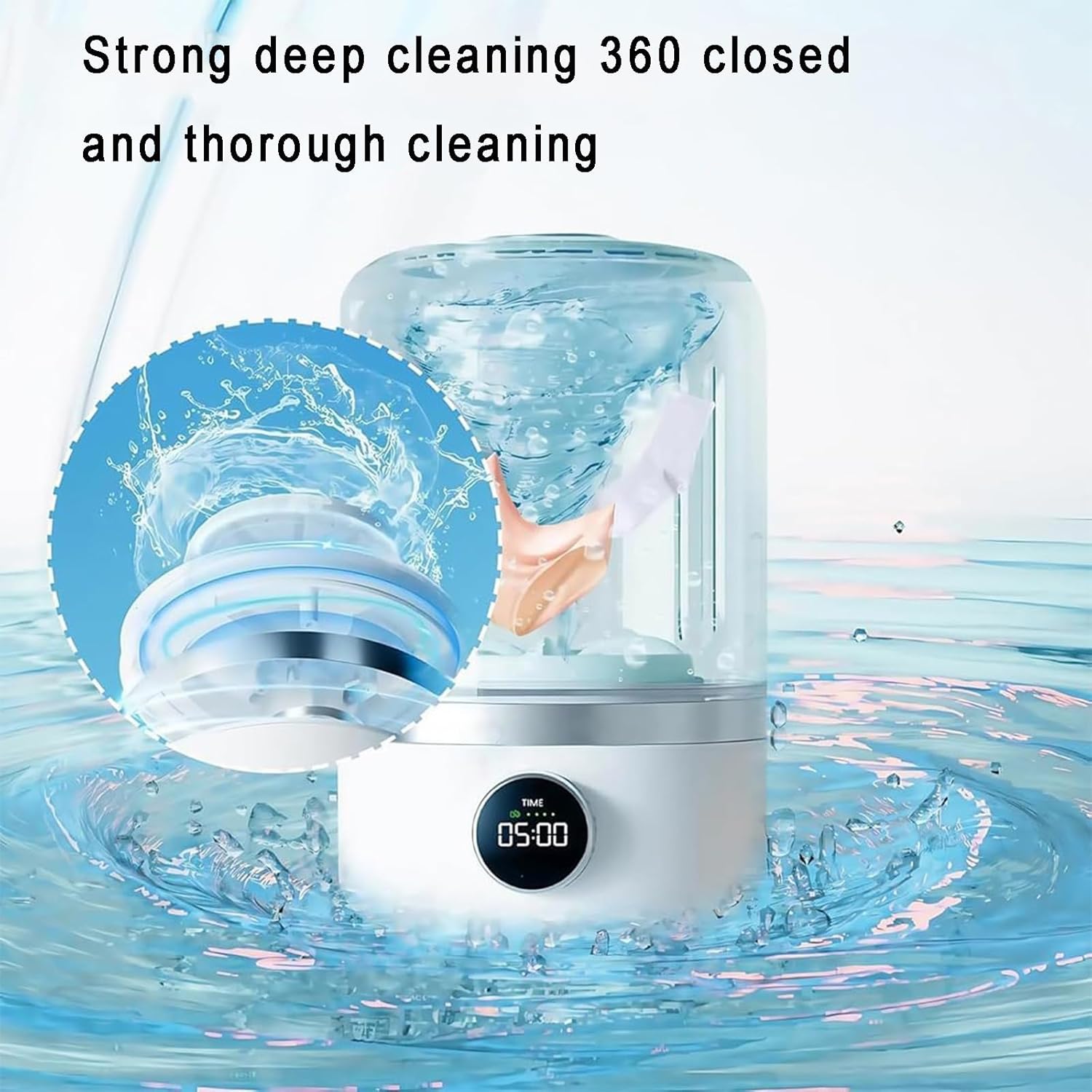 Underwear Washer,Portable Rechargeable Cordless Mini Washing Machine,Small Laundry Machine Ideal for Home, Apartment, Travel, Camping (White)