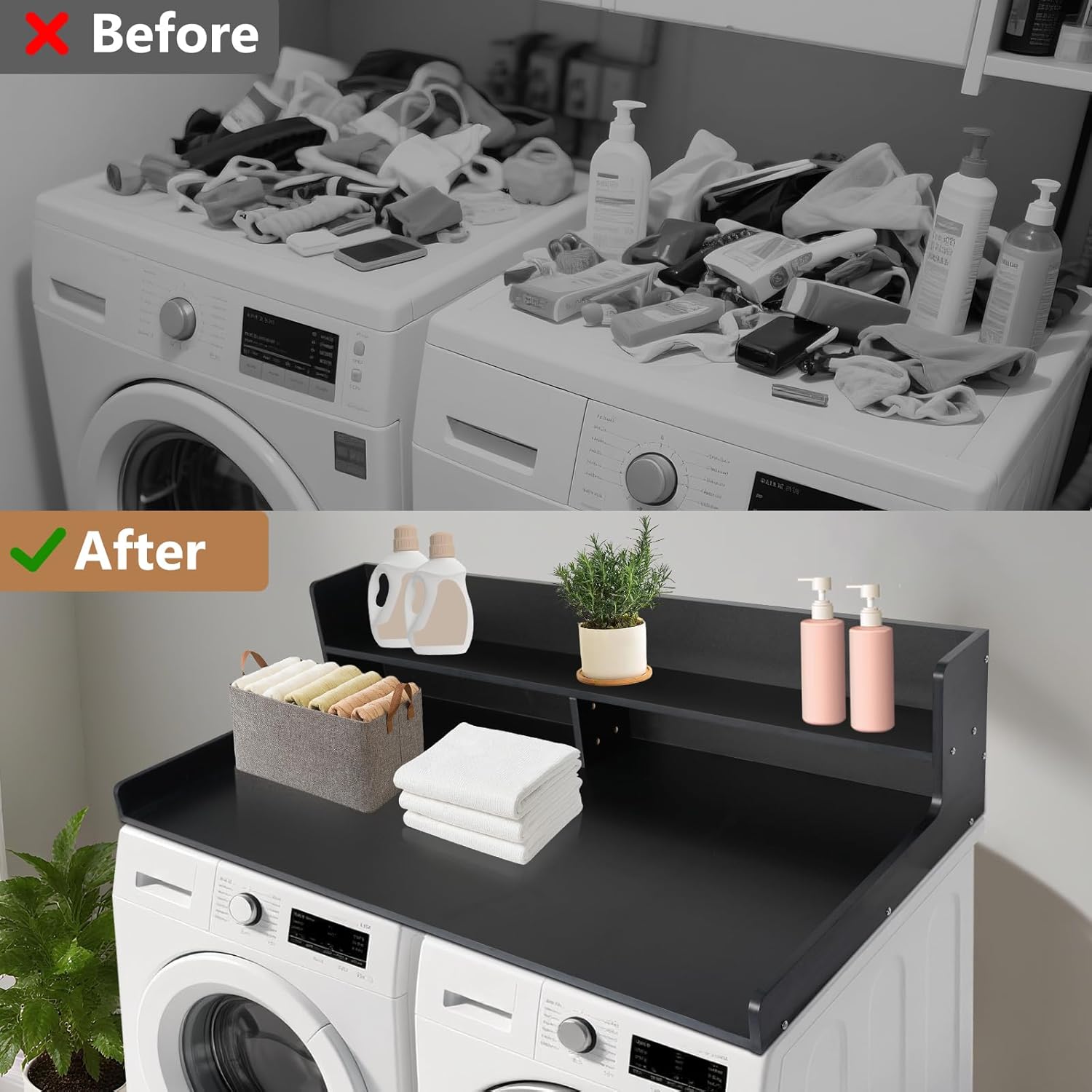 2-Tier Washer and Dryer Countertop,54