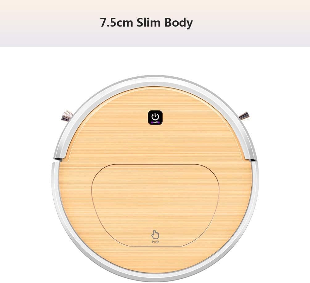 Robot Vacuum Cleaner Sweeping Robotic Robot Vacuum, Intelligent Automatic Sweeping Mopping Vacuuming for All Types of Floor Anti-Fall-Orange (Color : Orange) (Orange)