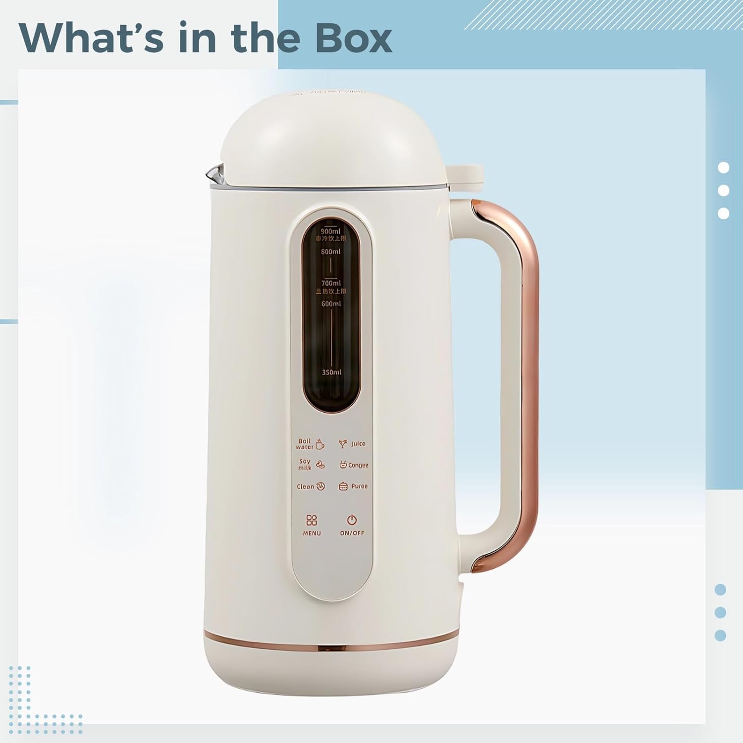 Blender Automatic Multifunctional, Soy Milk Maker Machine for Home Use, Includes Automatic Cleaning, Touch Control, Us Plug, Capacity 30.4 Fl Oz / 900 Ml for 4-5 People