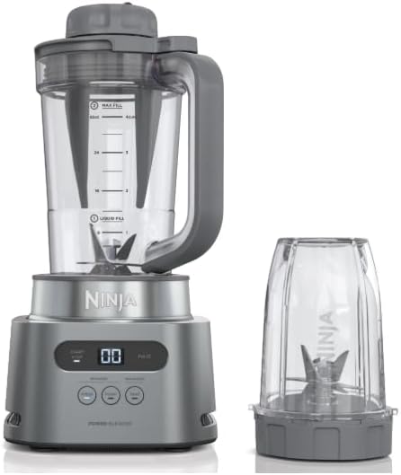 Ninja TWISTi Blender DUO (SS150), High-Speed 1500 W, Smoothie Maker & Nutrient Extractor, 3 Functions Smoothie, Frozen Drinks & Bowls, smartTORQUE, 34-oz. Pitcher & 18-oz. To-Go Cup, Cloud Silver (Renewed)