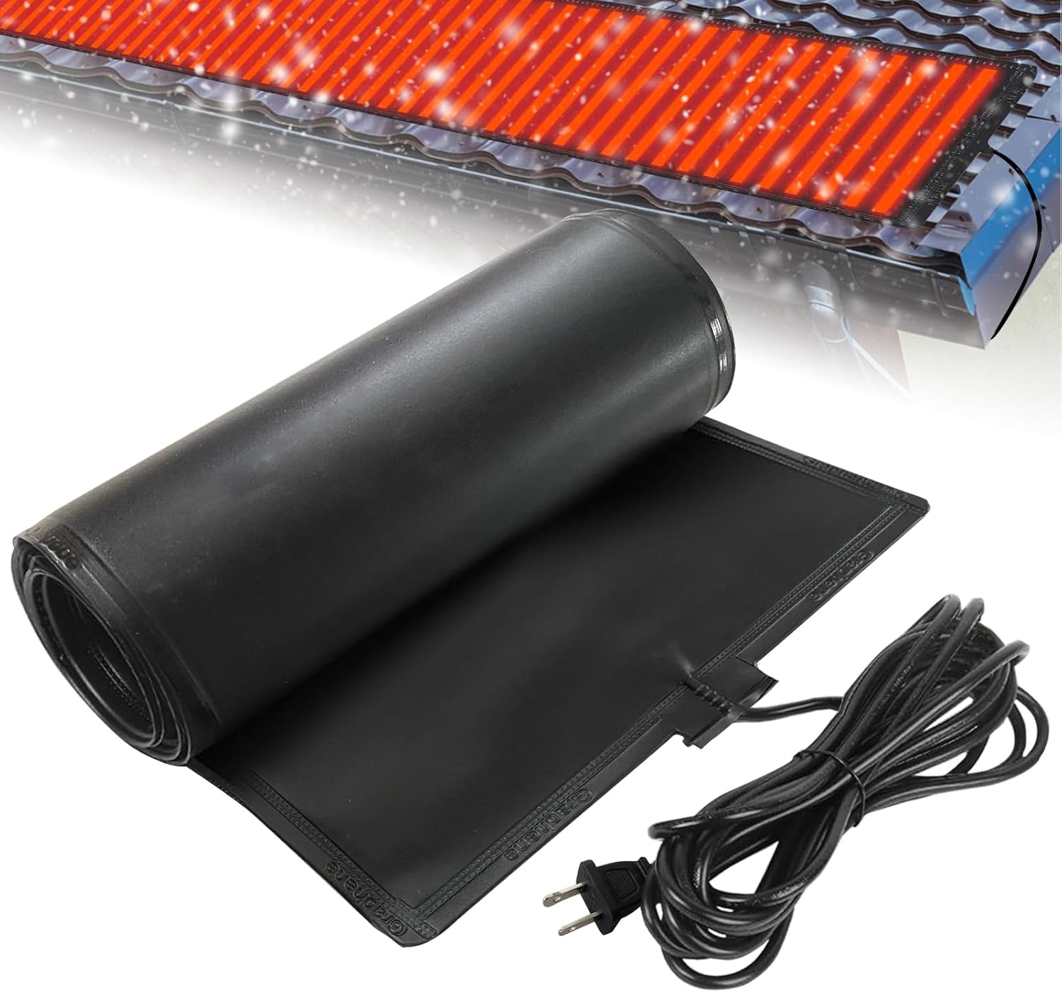 Heated Snow Melting Mats,Heater Ice Dam Prevention Heated Outdoor Mats Electric Snow Melting Mats for Winter Snow Removal (10 feet x 13 inch)