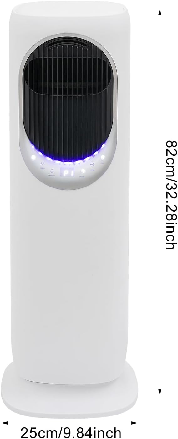 KOLHGNSE 3-in-1 Cooling Heating Fan, 1800W PTC Portable Air Conditioner Fans Remote Control with Humidifier, 3 Speeds 90° Oscillation, Quiet Floor Standing Fan for Bedroom Living Room (White)