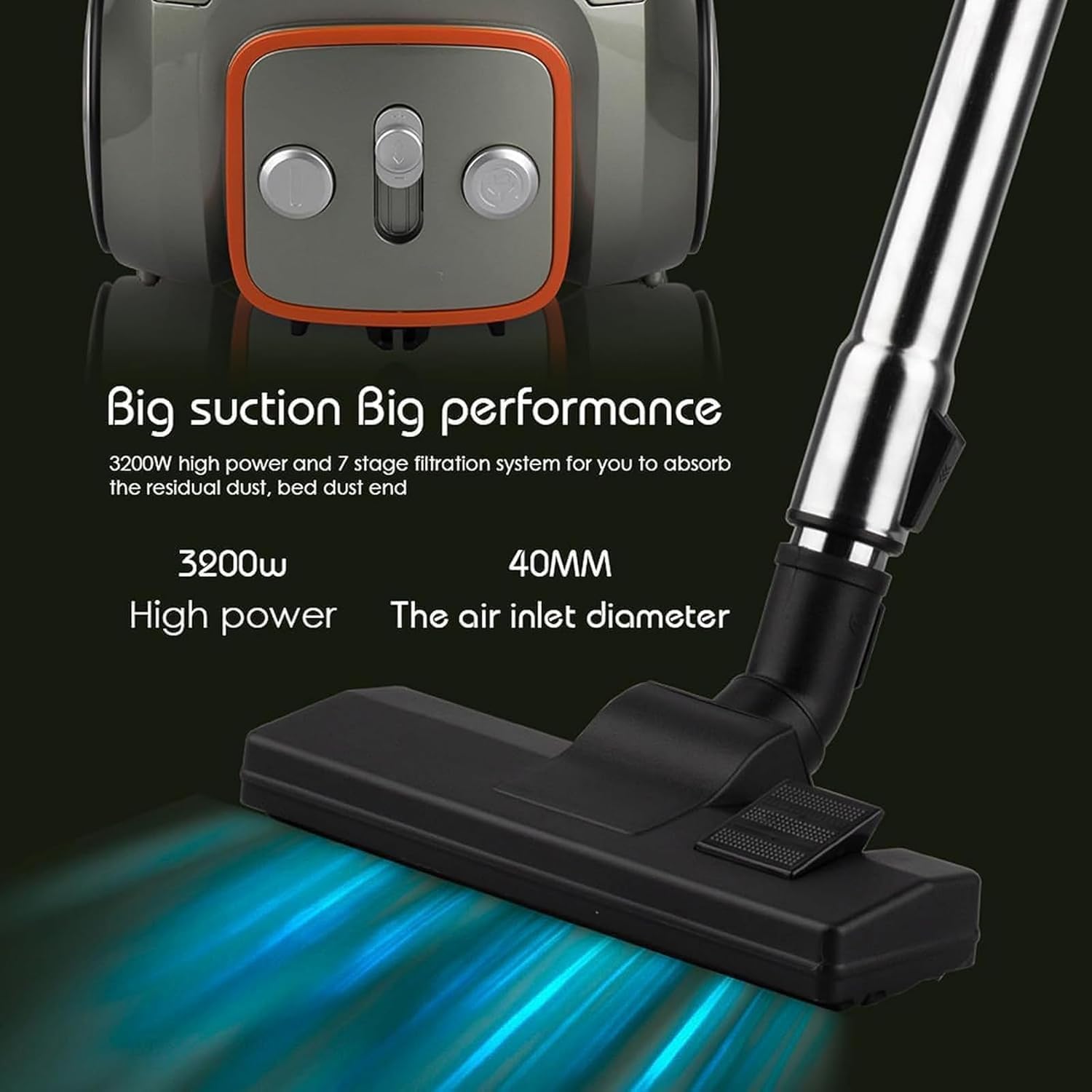Handheld Carpet Vacuum Cleaner, Large Suction & Low Noise, 3L Capacity, for Home Bedroom Living Room