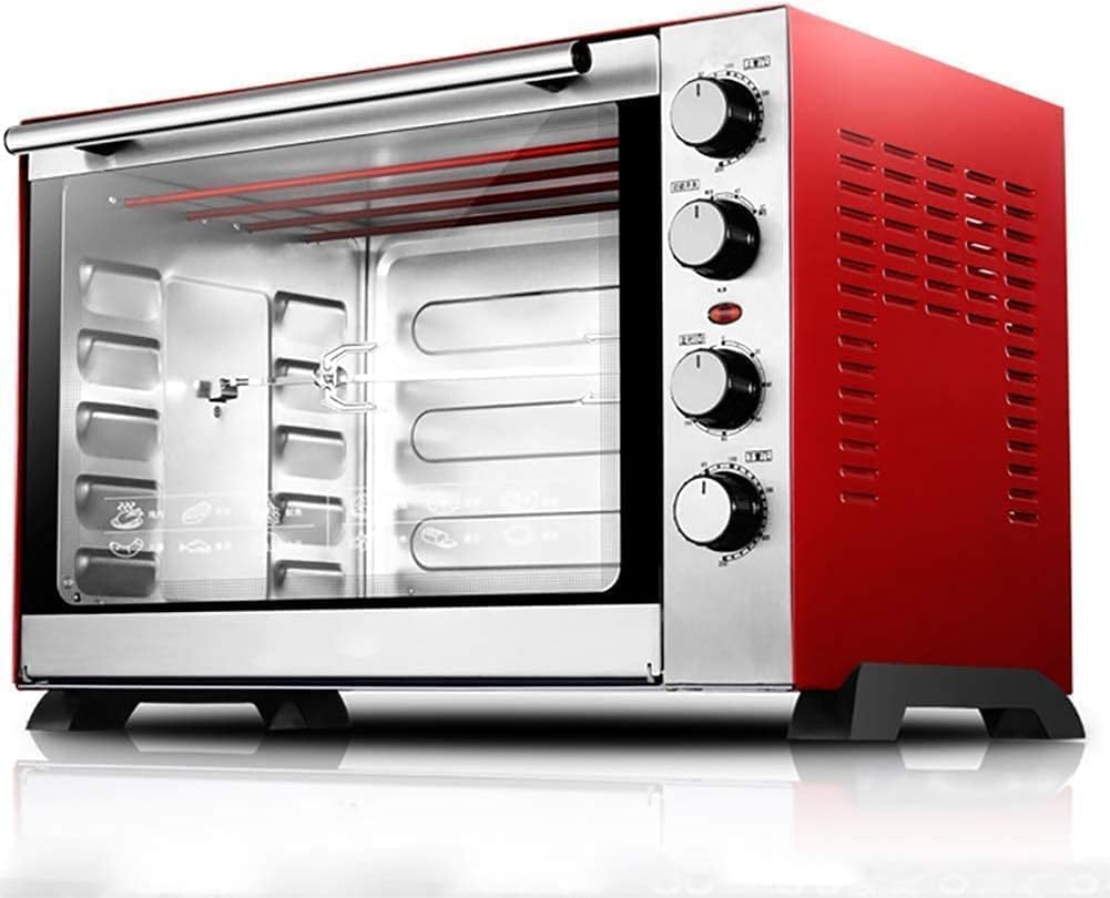 oven mini oven air fryer oven 60L Mini Oven Convection Electric Oven with Baking Tray, Wire Rack and Rotating Skewer (100-250°C), with Multiple Cooking Functions & Grill, Metal/Glass Toaster Oven Ai