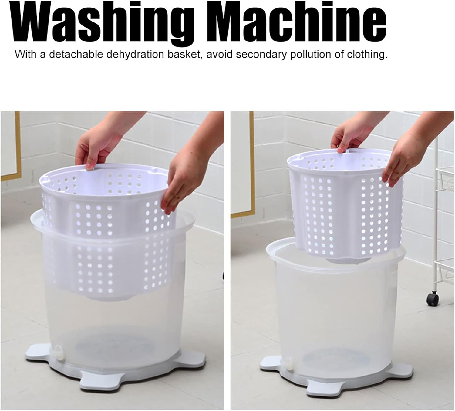 Mini Portable Washing Machine, Manual Hand Clothes Washer with Retro Design, Underwear Washing Machine for Camping, Traveling, Apartments, Dorms, RVs, Laundry Washer