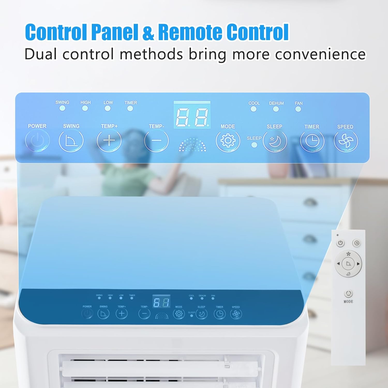 ARLIME Portable Air Conditioner, 8000 BTU 3 -in-1 Air Cooler, Dehumidifier & Fan w/LED Display, Remote Control, 24H Timer, Sleep Mode & Window Installation Kit, AC Unit Cools up to 250 Sq.Ft.