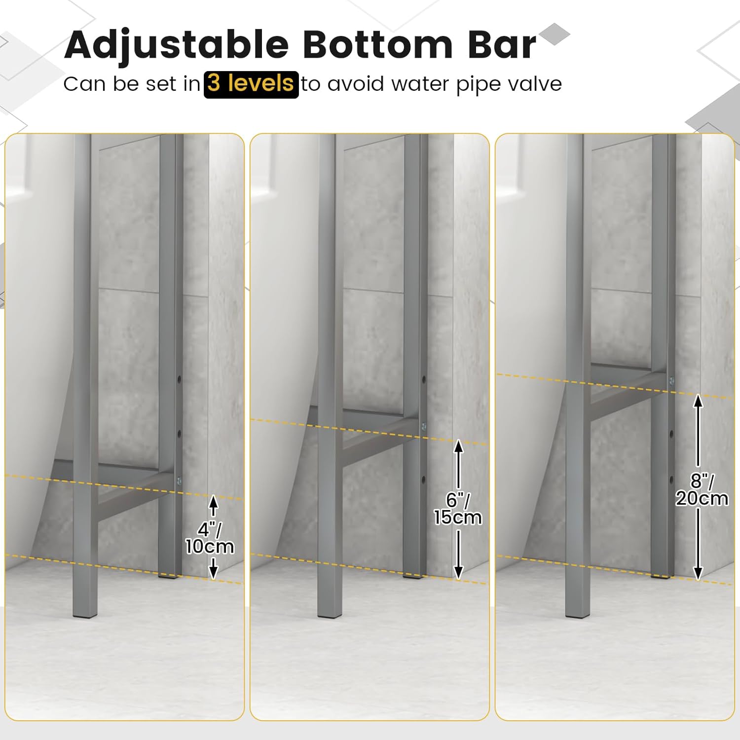 Giantex 3-Tier Over-The-Toilet Rack, Freestanding Bathroom Space Saver W/ 3 Open Shelves & Sturdy Metal Frame, Mid-Century Storage Rack for Bathroom, Laundry Room, Easy Assembly (Sliver)