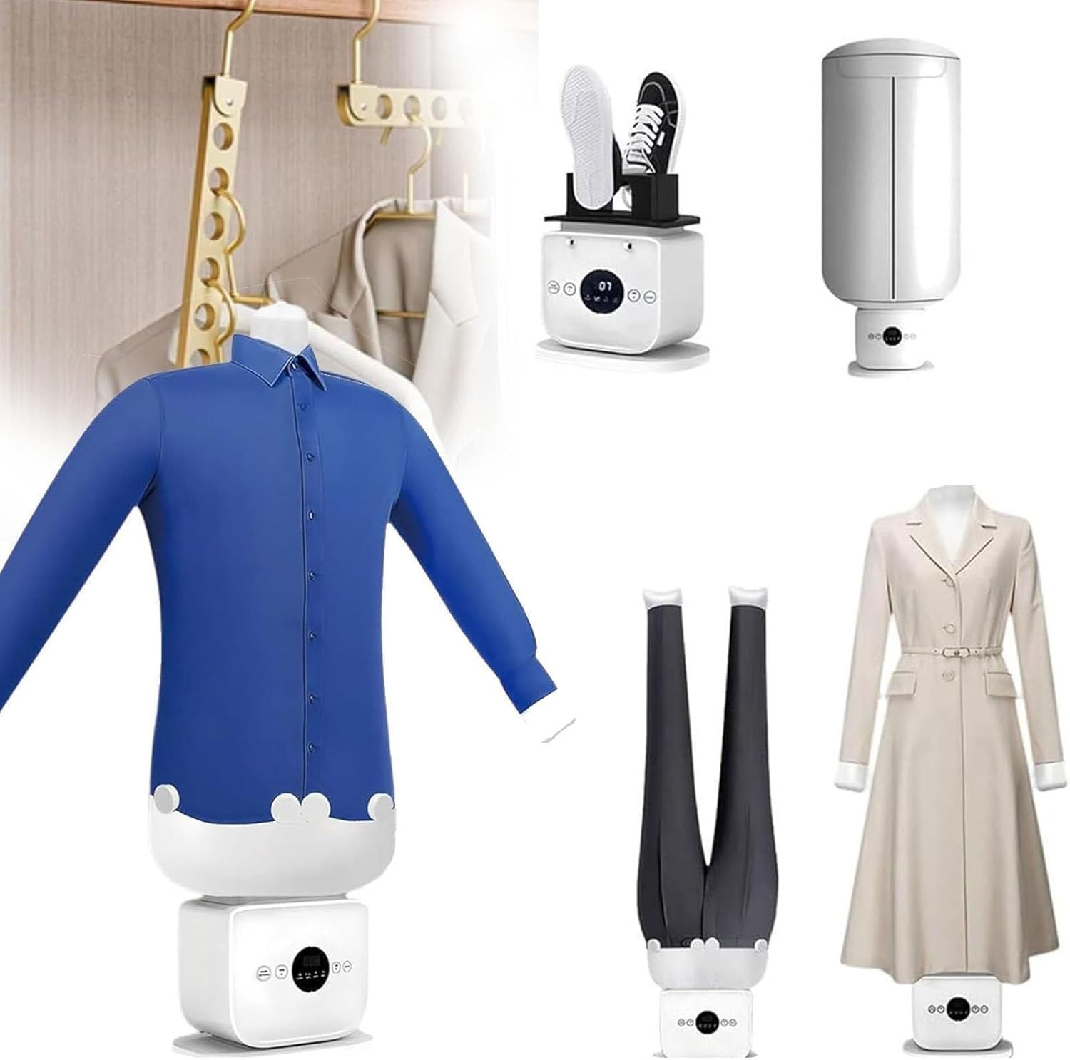 Steam Iron, Hands Free Automatic Ironing Machine, Time & Temperature Adjustable, 8 Minutes Quick Ironed Dry, Built in Aromatherapy