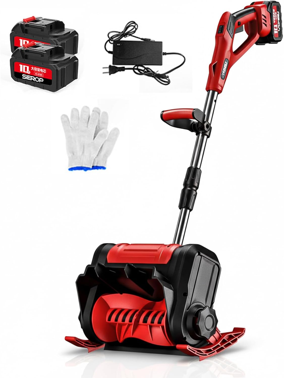 Cordless Snow Shovel - 21v | 12-Inch | 3-Ah Cordless Snow Blower, Battery Snow Blower with Adjustable Front Handle (2 X 3-Ah Battery & Quick Charger Included)