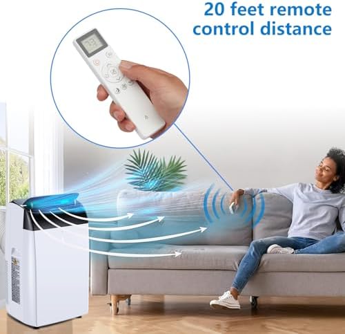 Portable Air Conditioners, Cools Rooms Air Conditioners Up to 450 Sq. Ft, 12000 BTU AC Unit, 3-in-1 with Built in Dehumidifier, Fan, Quiet Operation, Sleep Mode, Remote Control Included