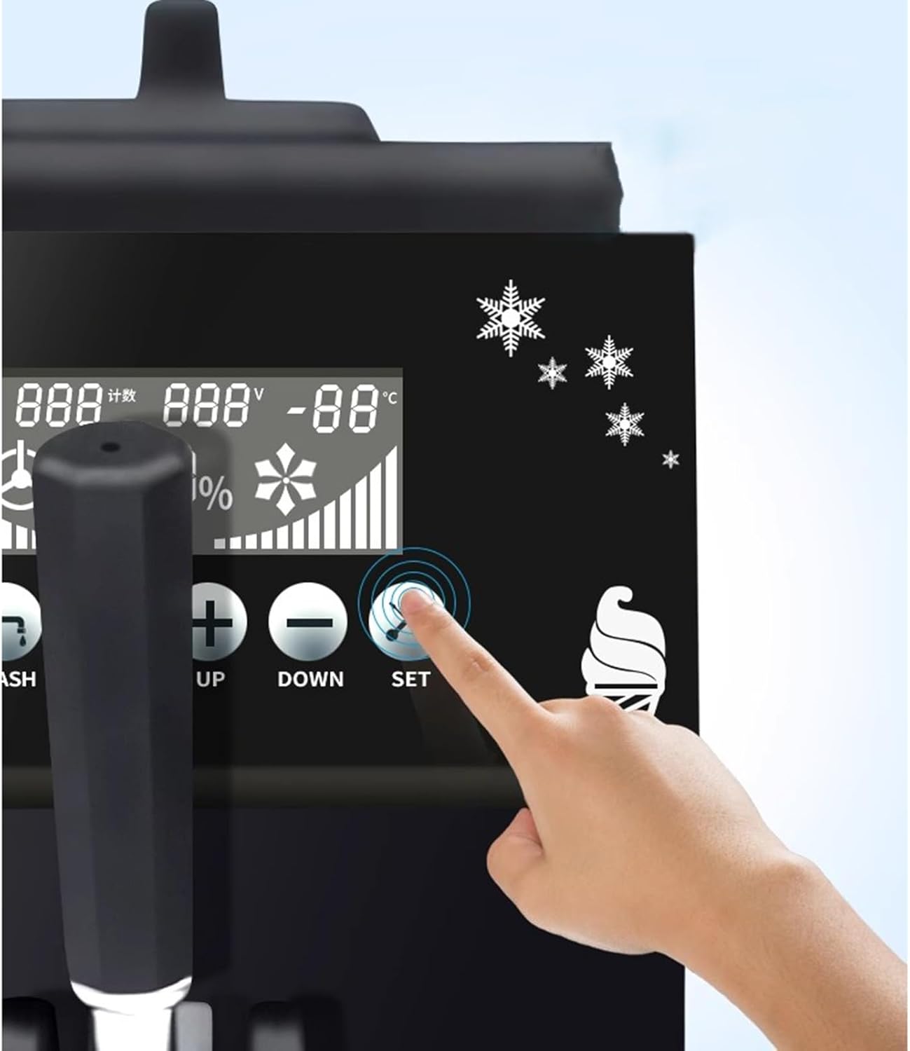 Ice Cream Maker Commercial Small Mini Desktop Ice Cream Machine Cone Fully Automatic Single Head Soft Ice Cream Machine Table Top Ice Cream Machine，Fun Kitchen Appliance