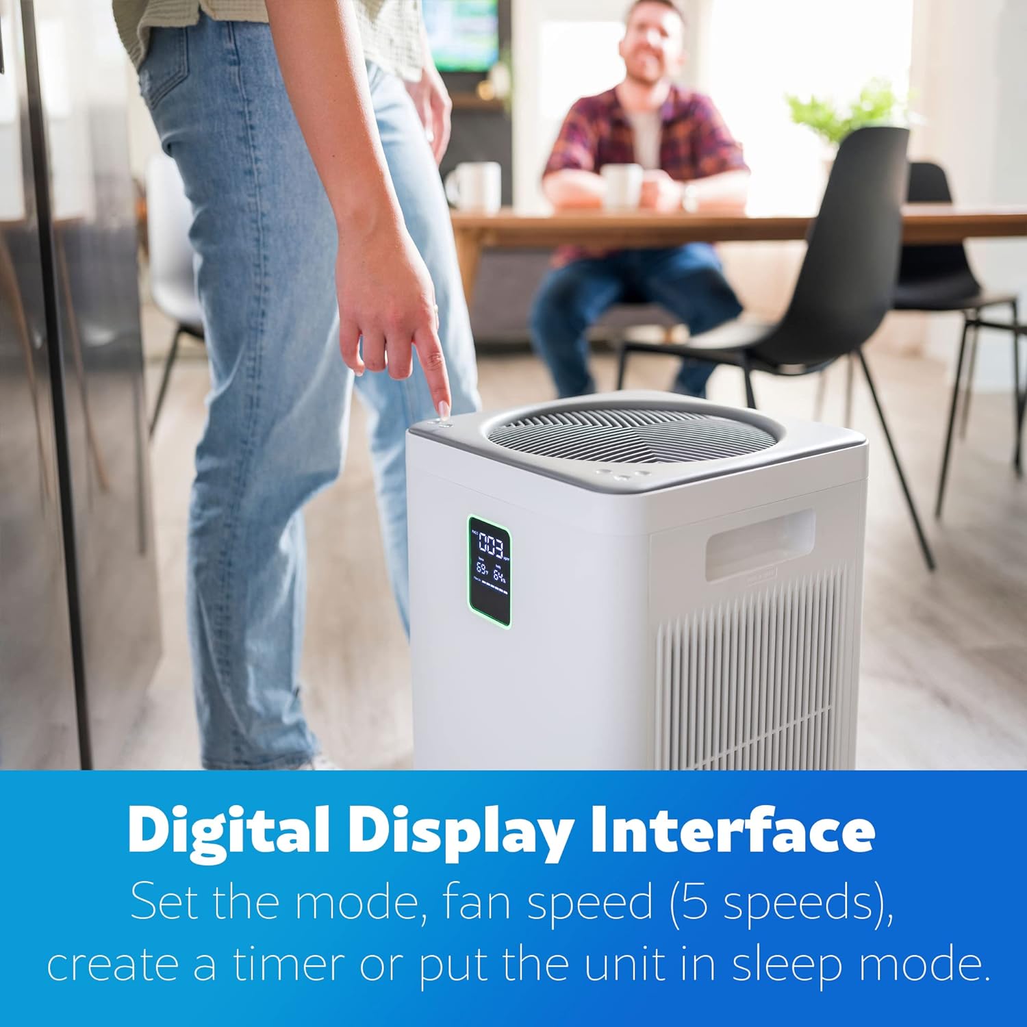 Kenmore PM4030 Air Purifier with H13 True HEPA Filter, Covers Up to 2300 Sq.Foot, 24db SilentClean 3-Stage HEPA Filtration System, 5 Speeds for Home Large Room, Kitchens & Bedroom