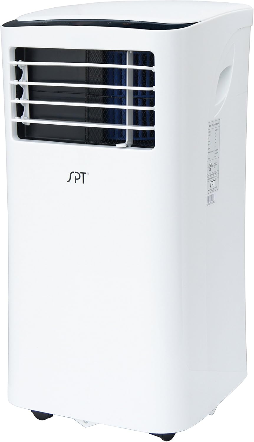 SPT WA-S7000E 10,000 BTU Portable Air Conditioner (SACC: 7,000BTU), with Remote Control, Dehumidifier, Auto-restart, 24-hr Timer, White, 13.6