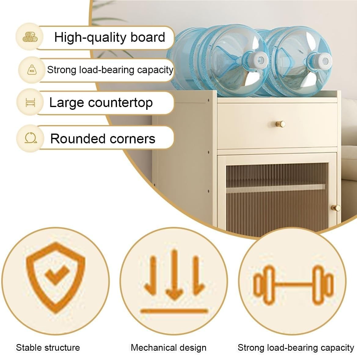 Robot Vacuum Cabinet, Robot Vacuum Hidden Storage Cabinet Night Stand for Living Room, Home, Office, Entrance, Save Space(Natural)