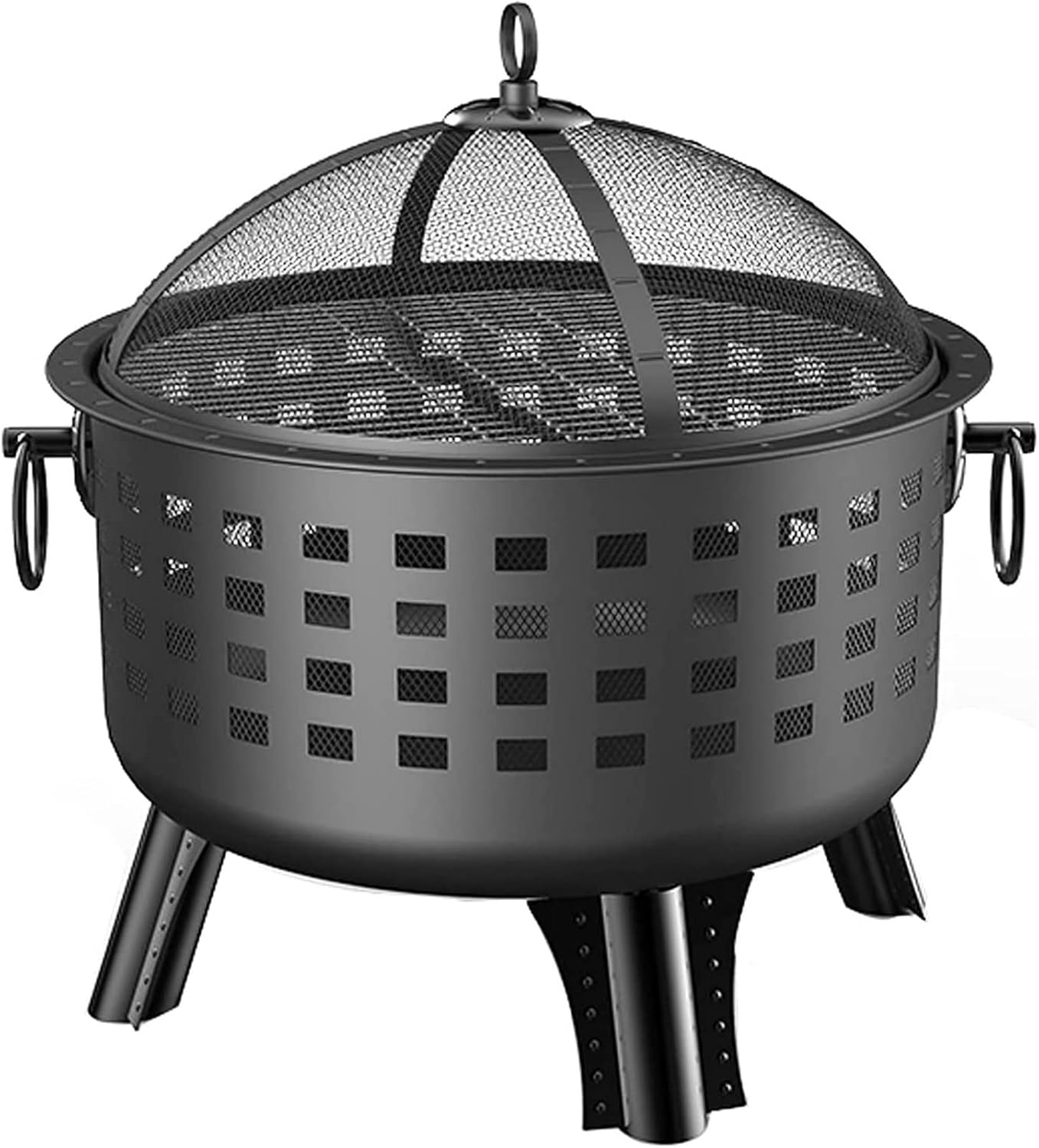 Garden Fire Pit Grill Bowl Grill Barbecue Rack Portable Fire Pit, Round Wood Burning Fire Pit, Fire Pit for Outdoor Garden Patio, for Outdoor Backyard Terrace Patio