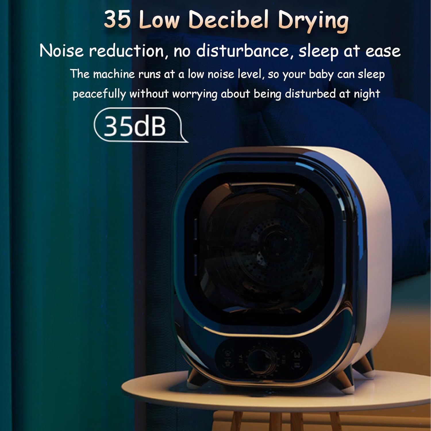 Small Tumble Dryer, Portable Tumble Dryer, Vented Tumble Dryer, 0.8kg Capacity, for Counter Top or Wall Mounted Use, Compact, Mini Spin Dryer,Green (Green)