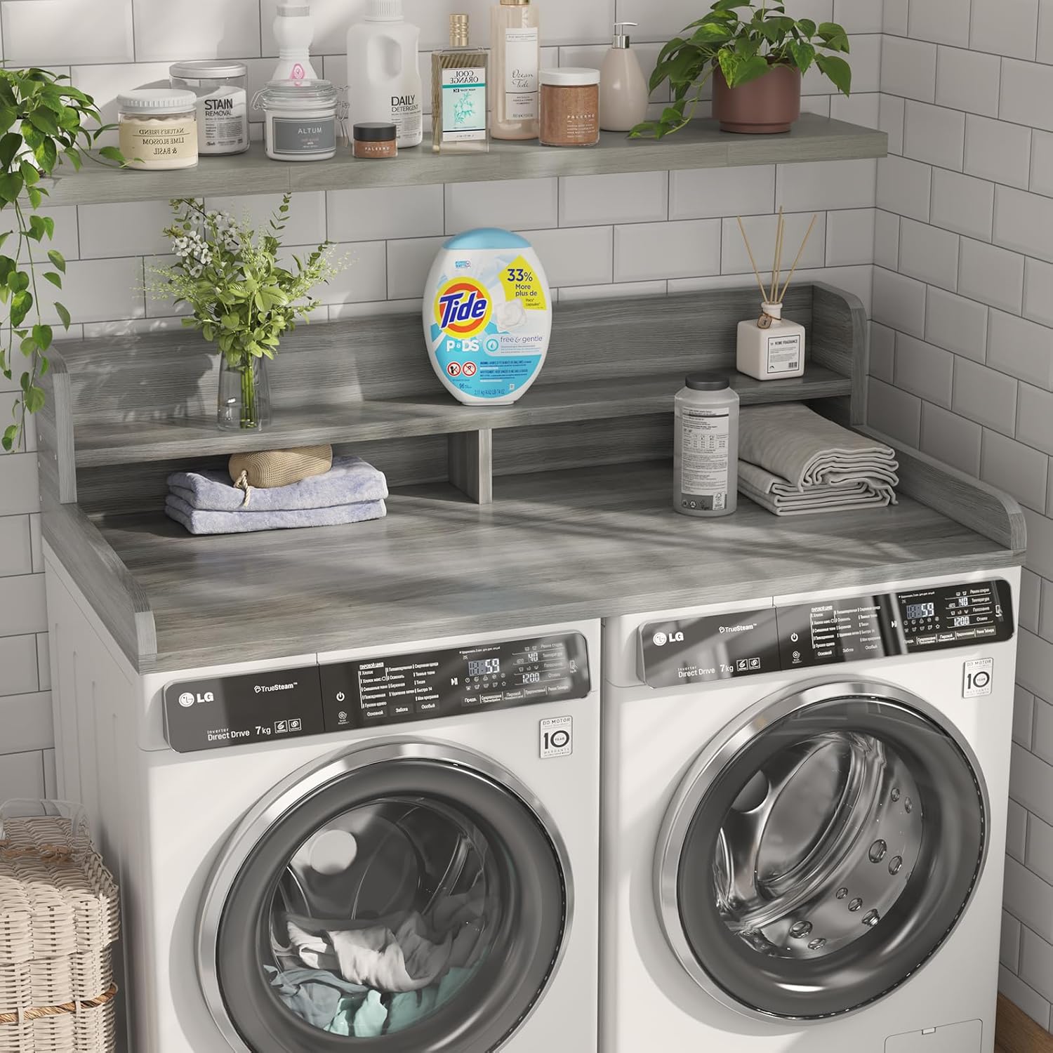 2-Tier Washer Dryer Countertop with 2.75