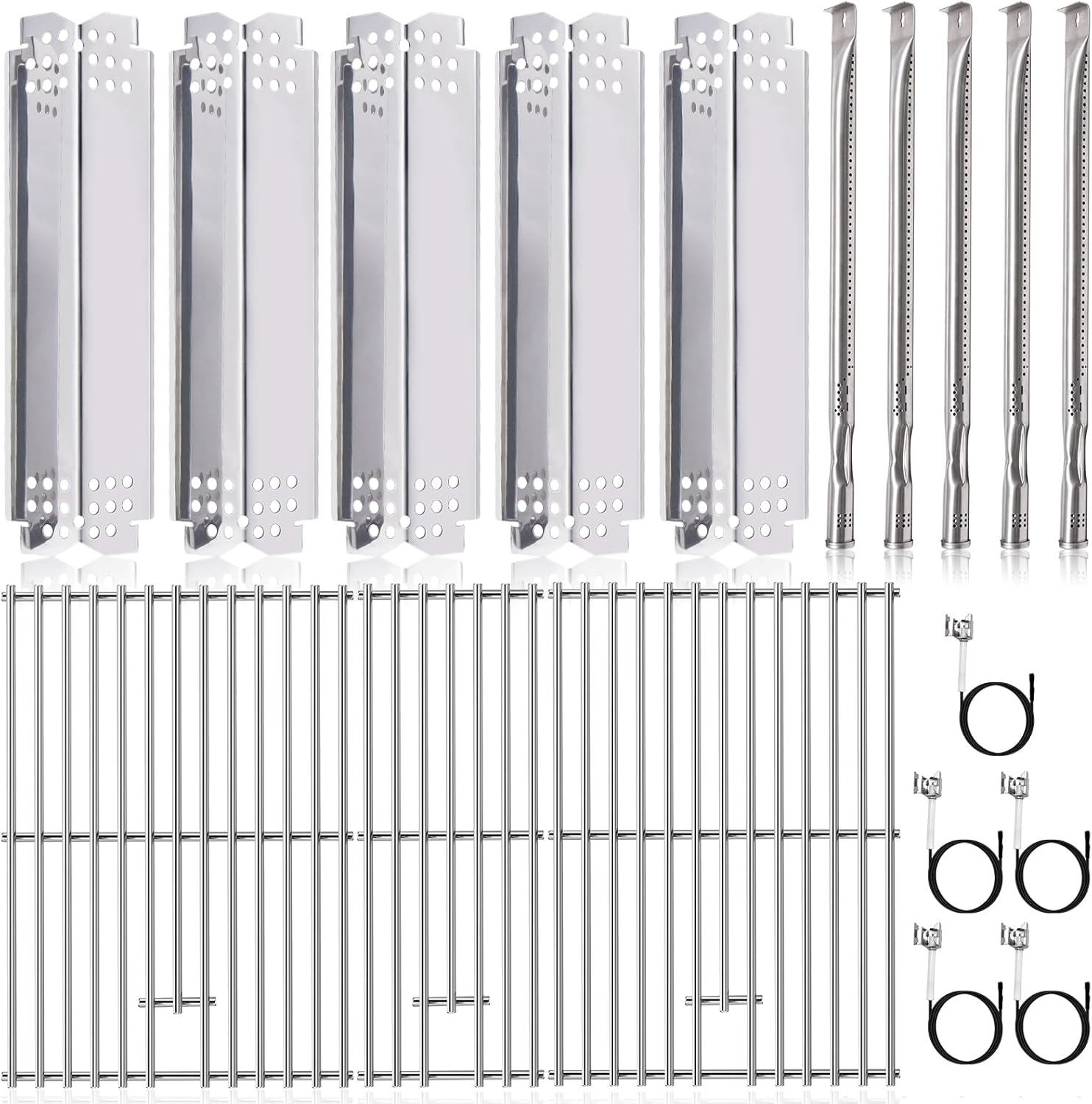 Grill Replacement Parts for Nexgrill 720-0882A Evolution Infrared Plus 5-Burner, Nexgrill 720-0882A Grill Cooking Grate, Heat Plate, Burner Tube and Igniter for Nexgrill Evolution Infrared Plus Parts.