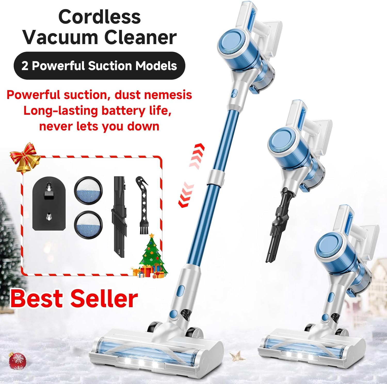 Cordless Vacuum Cleaner, with 45min Runtime, Anti-Tangle Vacuum Cleaners for Home, Rechargeable wired/Wireless Vacuum for Hardwood Floor Carpet Pet Hair, Cordless Vacuum Cleaner for Home.（Pricing-7）