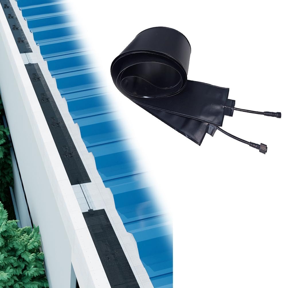 Heated Snow Melting Mats for Roof and Gutters, 50℃/122℉ PVC Snow and Ice Melting Mat, Heated Outdoor Mats for Winter Snow Removal, IPX7 Waterproof,12x760cm / 4.7x299 inch