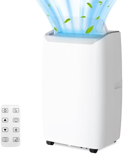 12,000 BTU Portable Air Conditioner – Dehumidifier & Fan for Rooms Up to 550 Sq.Ft | Quiet Sleep Mode, Digital Display, Remote Control & Installation Kits Included