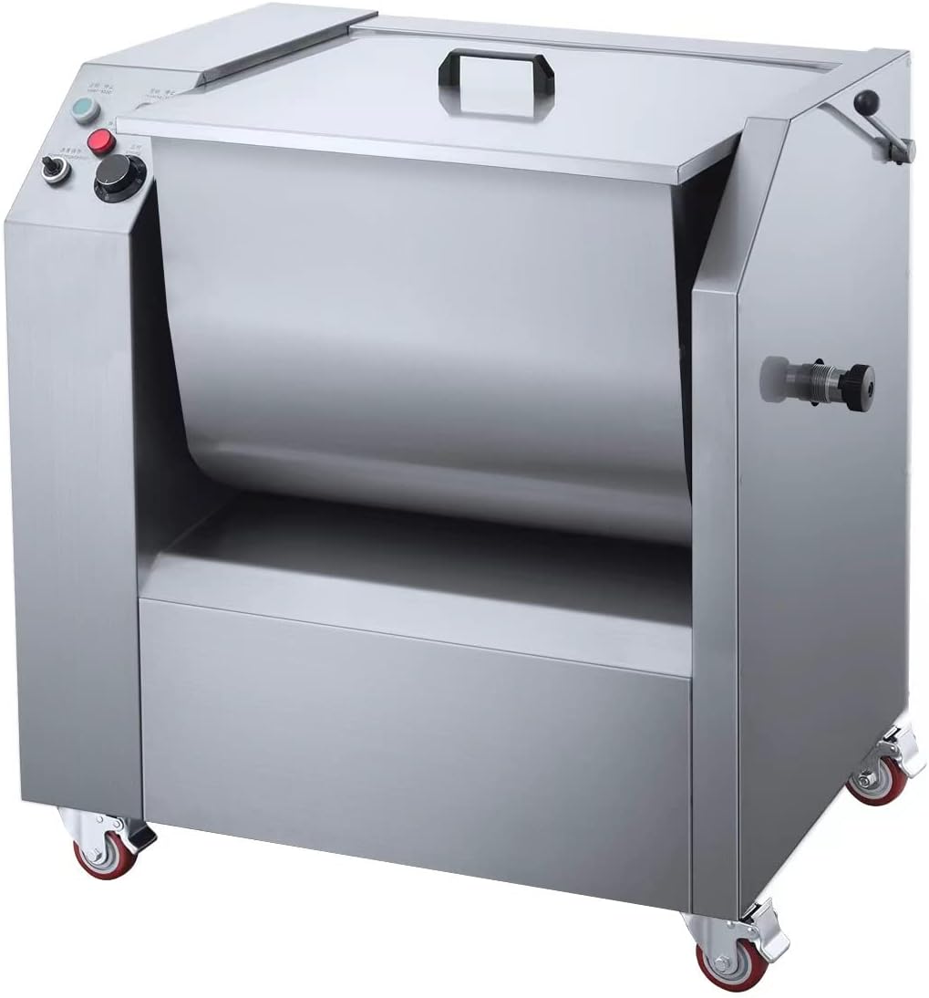 Commercial Dough Kneading Machine,Meat Mixer Blender With 50L Tank,Dough Mixer Adjustable Speed,2 Stirring Rods,1 for Dough Mixer,1 for Meat Mixer,Capacity:55Lb/H