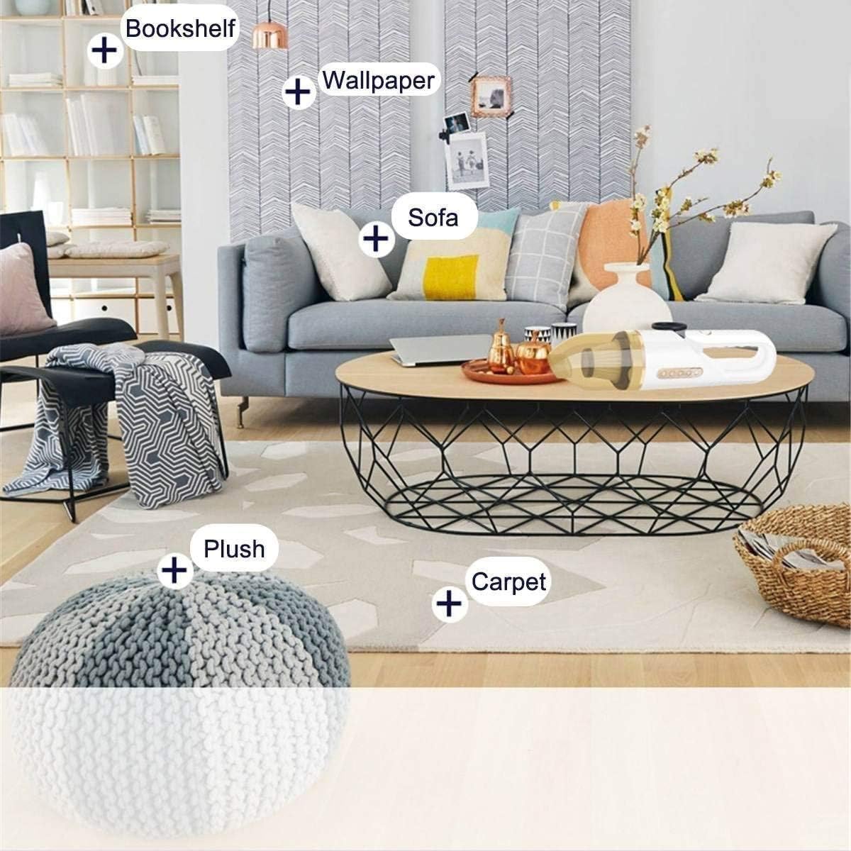 Handheld Vacuum, Hand Vacuum Cordless with Powerful Cyclonic Suction, Handheld Vacuum Cordless Powered with Rechargeable Quick Charge Tech, Lightweight Dry for Home and Car Cleaning