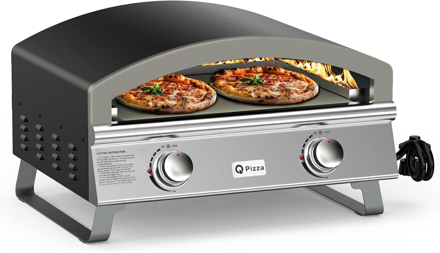 Outdoor 2-Burner Gas Pizza Oven, 25