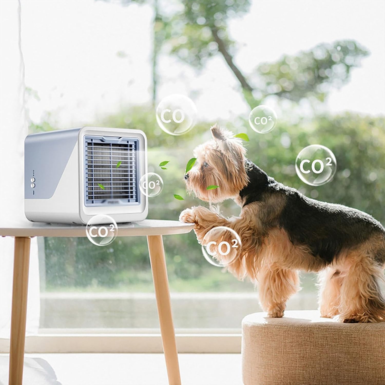 3-Speed Cool Fan, Brushless Motor Cold Fans with Dustproof Air Outlet, Cooling Fan for Bedroom, 500ml Water Tank(Pink)