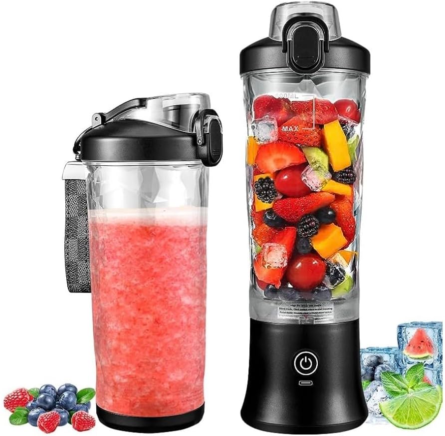 Generic Portable 20 oz Food Blender, Black, 600 mL
