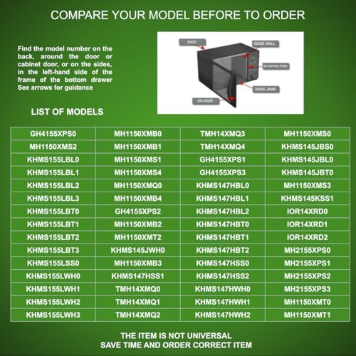 8169738 CKD169738X Compatible with Estate, Inglis, Kitchen Aid, Roper, Whirlpool Microwave Door Handle fits Old Number 8169738