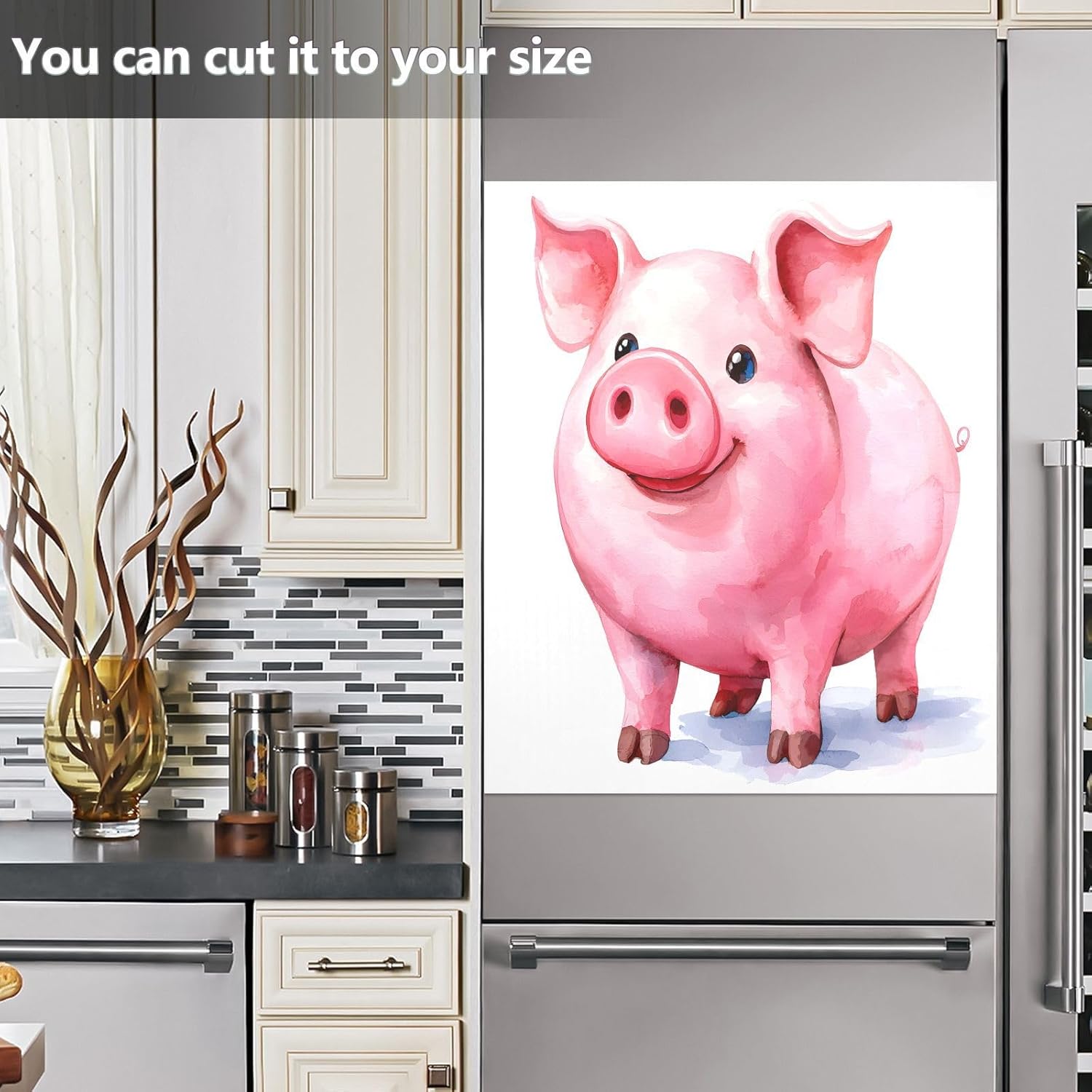 Dishwasher Magnet Cover Large Magnetic Stickers Pig Pattern Front Dishwasher Cover Reusable Decal for Home Kitchen Anti-Scratch Refrigerator Decorative Lid Washing Machine Laundry 23
