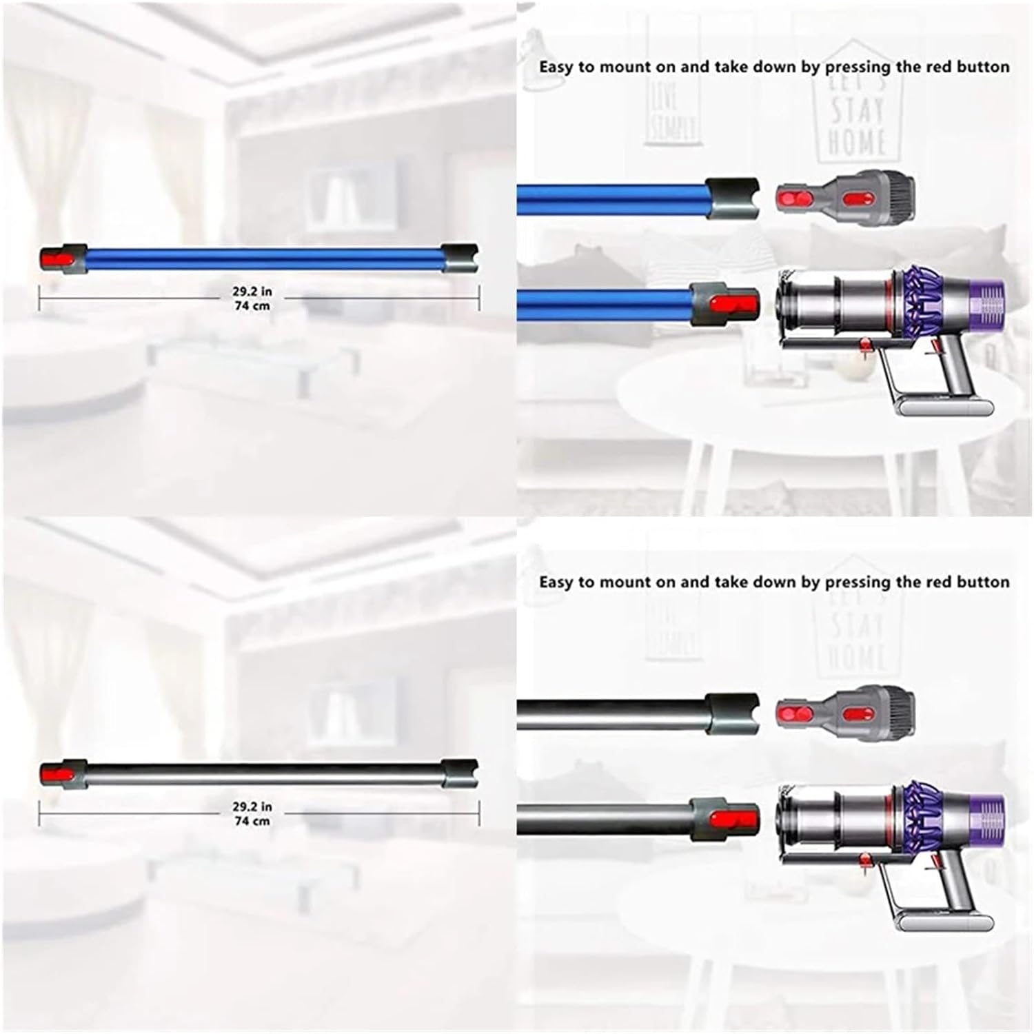 Extension Rod，compatible For Dyson，V7 V8 V10 V11 V15 Cordless Stick Vacuum Cleaner Quick Release Handheld Wand Tube Pipe Bar Replacement(Orange)