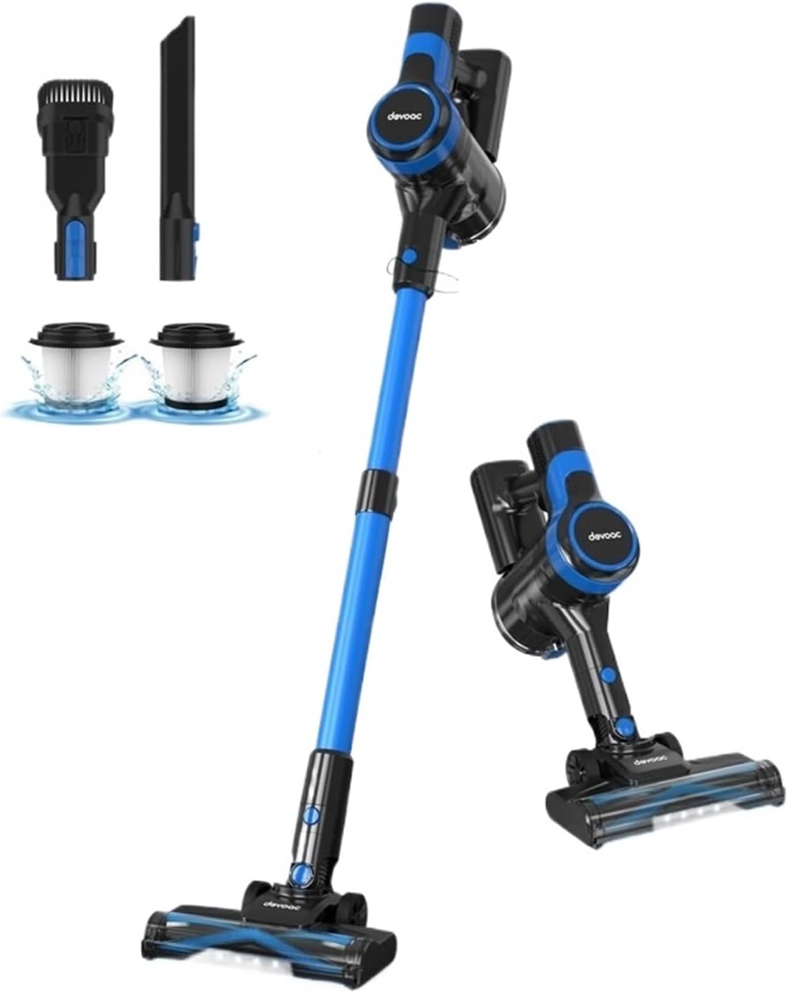 Compatible With Devoac V50 Cordless Vacuum Cleaner, 25KPa Powerful Suction, 6-in-1 Lightweight Stick Vacuum, 50min Runtime For Hard Floor Carpet Pet Hair Home Car Cleaning