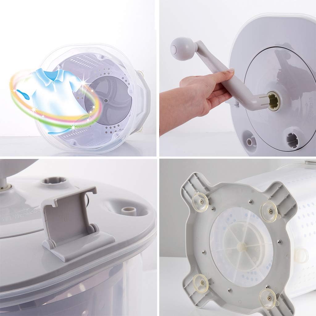 Portable Eco Mini Washing Machine | Hand Cranked Manual Clothes Non-Electric Washing Machine and Spin Dryer,Easy to Use, Suitable for RVs, Camping